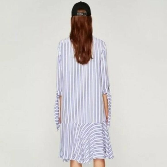 Zara | Striped Asymetrical Shirtdress - Picture 4 of 7